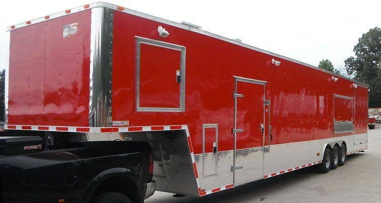 Concession Trailer 8.5’x48′ Gooseneck Catering BBQ Smoker Event (Red) — photo 2