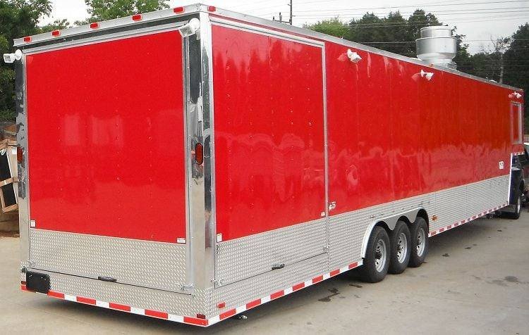 Concession Trailer 8.5’x48′ Gooseneck Catering BBQ Smoker Event (Red) — photo 4