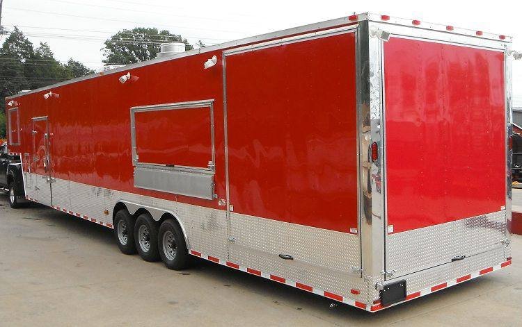 Concession Trailer 8.5’x48′ Gooseneck Catering BBQ Smoker Event (Red) — photo 6