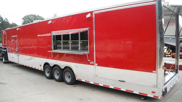 Concession Trailer 8.5’x48′ Gooseneck Catering BBQ Smoker Event (Red) — photo 5