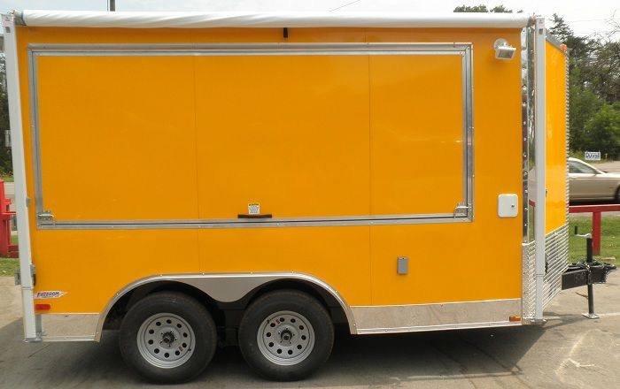 Concession Trailer 8.5’x12′ Yellow – BBQ Food Event Vending Restroom — photo 2