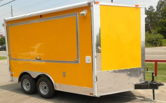 Concession Trailer 8.5’x12′ Yellow – BBQ Food Event Vending Restroom — photo 4