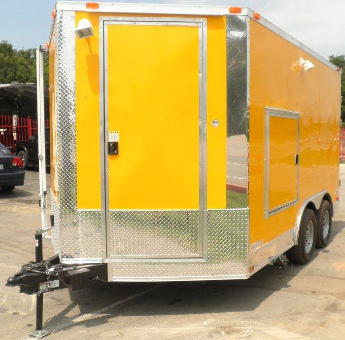 Concession Trailer 8.5’x12′ Yellow – BBQ Food Event Vending Restroom — photo 5
