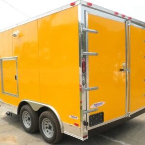 8.5 x 12 Yellow Restroom Trailer with private toilet and handwash sink - view 7