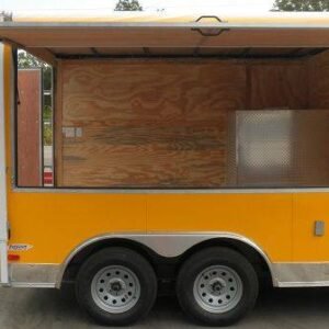 8.5 x 12 Yellow Restroom Trailer with private toilet and handwash sink - view 8