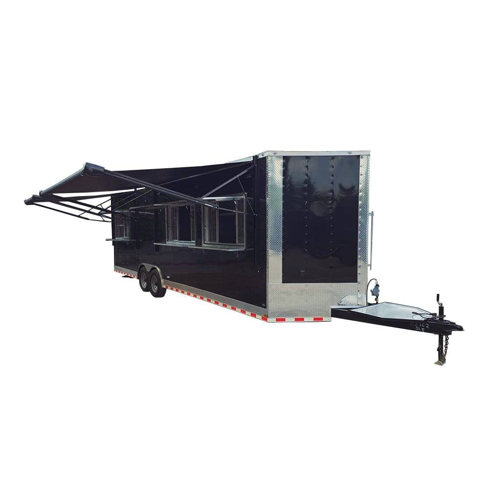 8.5′ X 28′ Black Concession Trailer Food Event Catering
