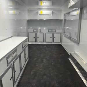 8.5 x 24 White Office Trailer with mini-split and display window - view 5