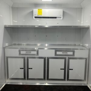 8.5 x 24 White Office Trailer with mini-split and display window - view 7