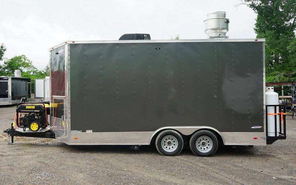 8.5′ x 16′ Charcoal Gray Concession Trailer with Appliances — photo 2