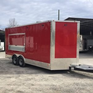 8.5' x 18' Victory Red Ice Cream Concession Food Trailer