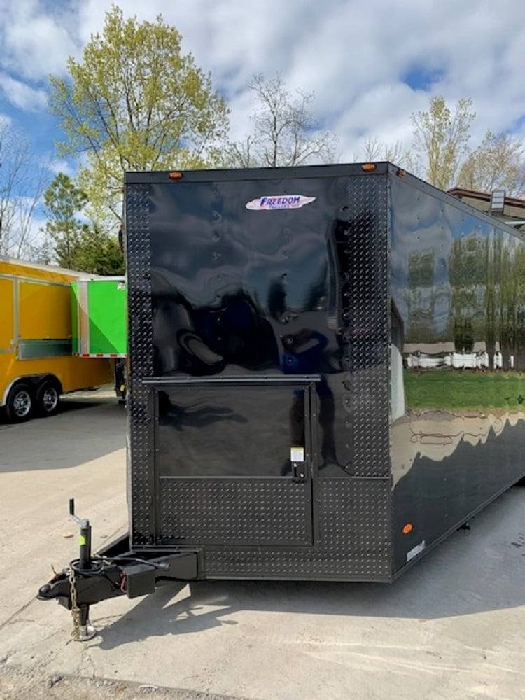8.5′ x 24′ Black Porch Style BBQ Concession Food Trailer — photo 11