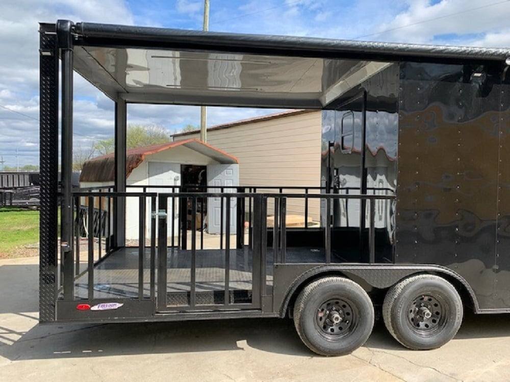 8.5′ x 24′ Black Porch Style BBQ Concession Food Trailer — photo 9