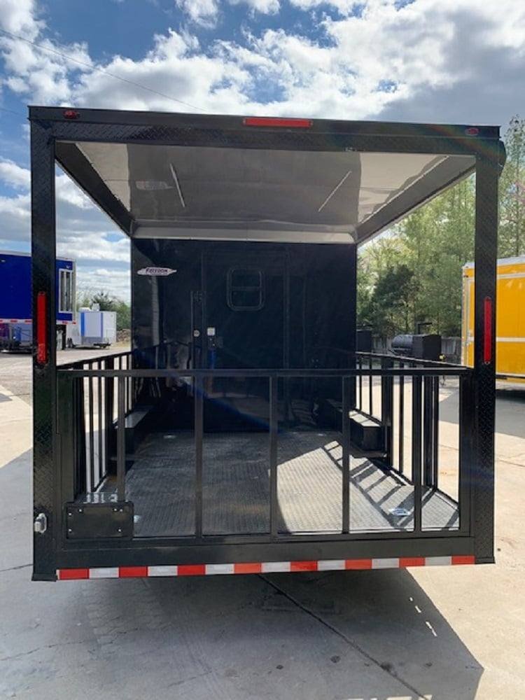 8.5′ x 24′ Black Porch Style BBQ Concession Food Trailer — photo 5