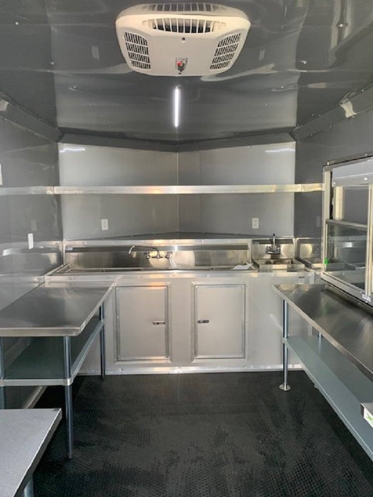 8.5′ x 24′ Black Porch Style BBQ Concession Food Trailer — photo 8