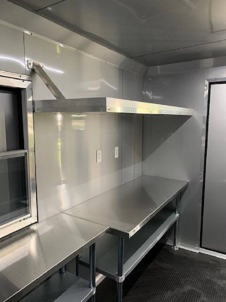 8.5′ x 24′ Black Porch Style BBQ Concession Food Trailer — photo 12