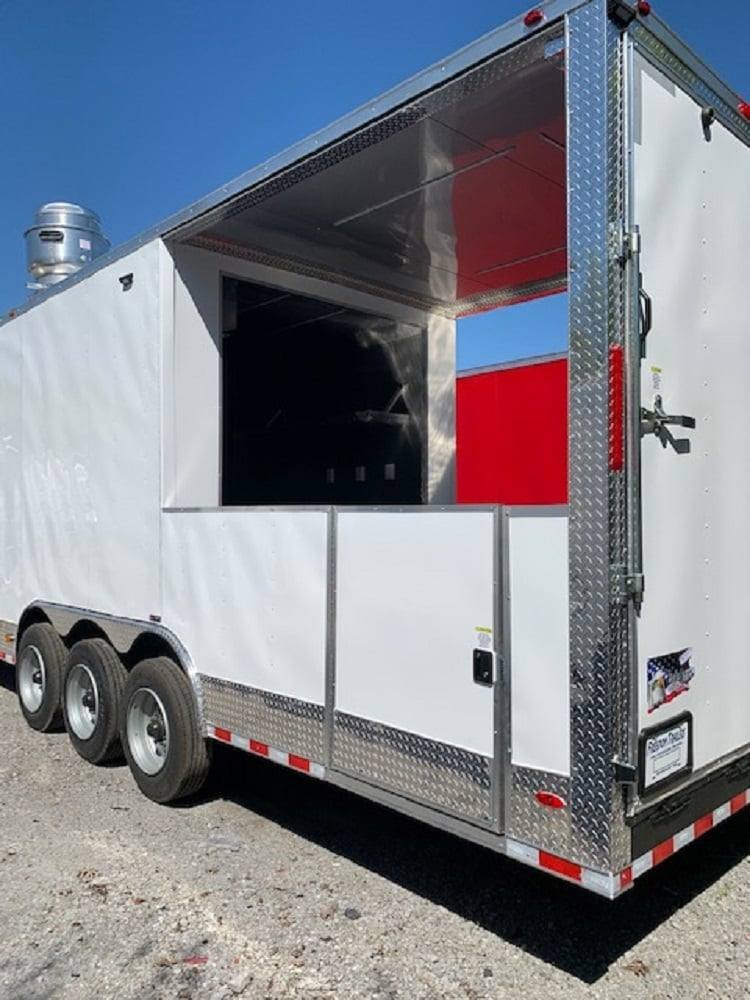 8.5′ x 40′ White BBQ Gooseneck Concession Food Trailer — photo 5