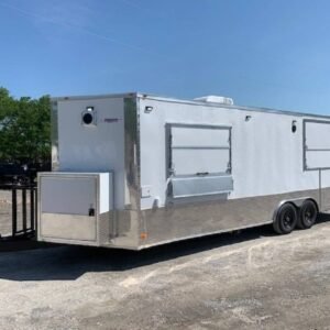 8.5' x 24' White Pizza Concession Food Trailer