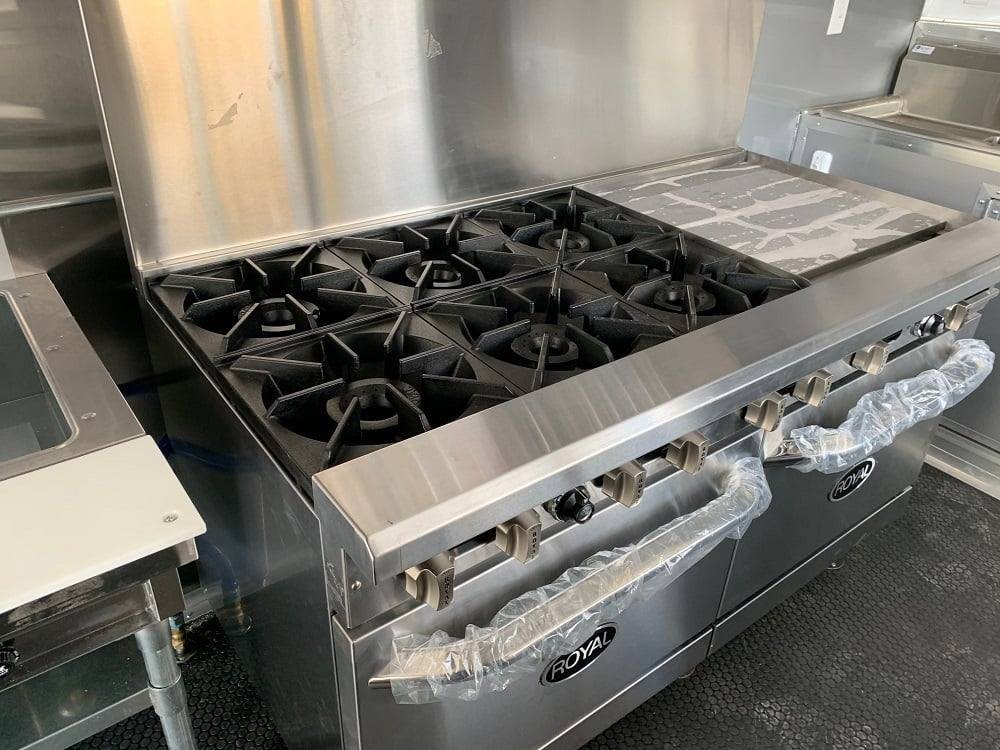 8.5′ x 24′ Black BBQ Porch Concession Food Trailer with Appliances — photo 3
