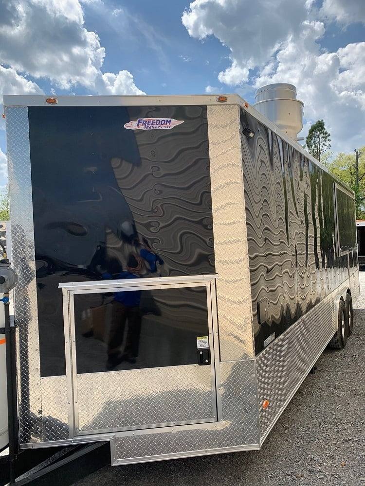 8.5′ x 24′ Black BBQ Porch Concession Food Trailer with Appliances — photo 6