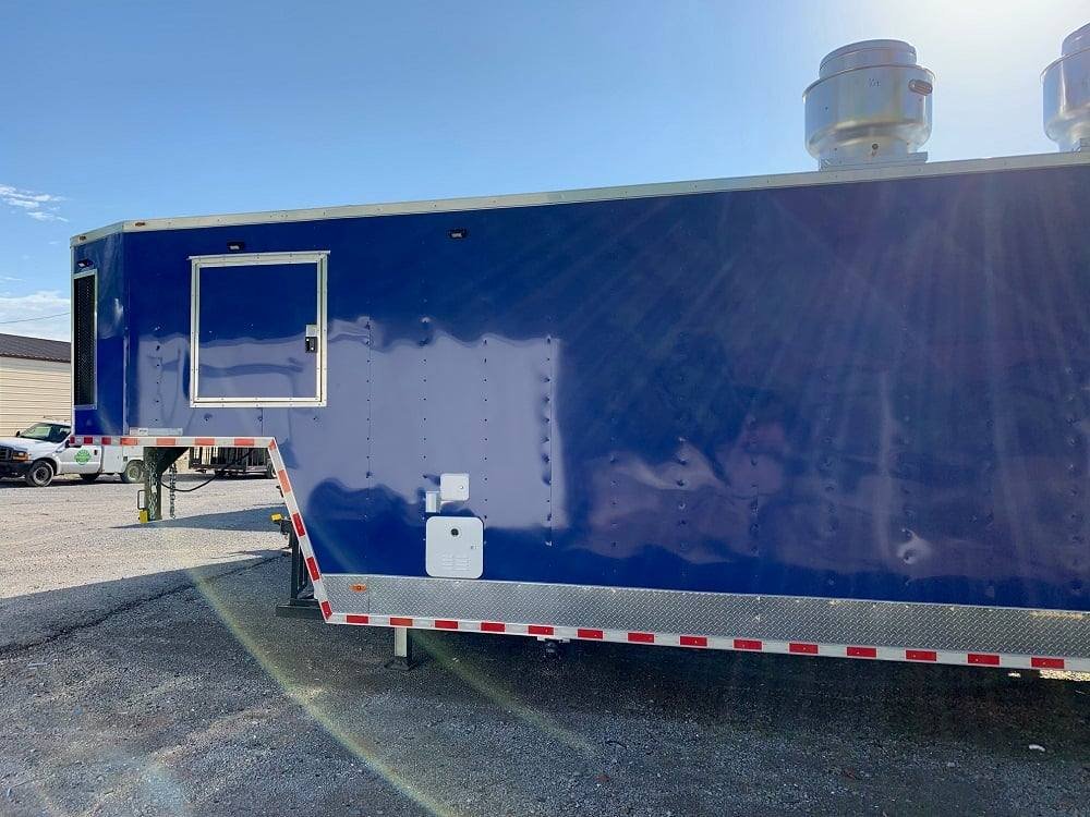 8.5′ x 53′ Cobalt Blue Gooseneck Concession BBQ Food Trailer with Appliances — photo 5