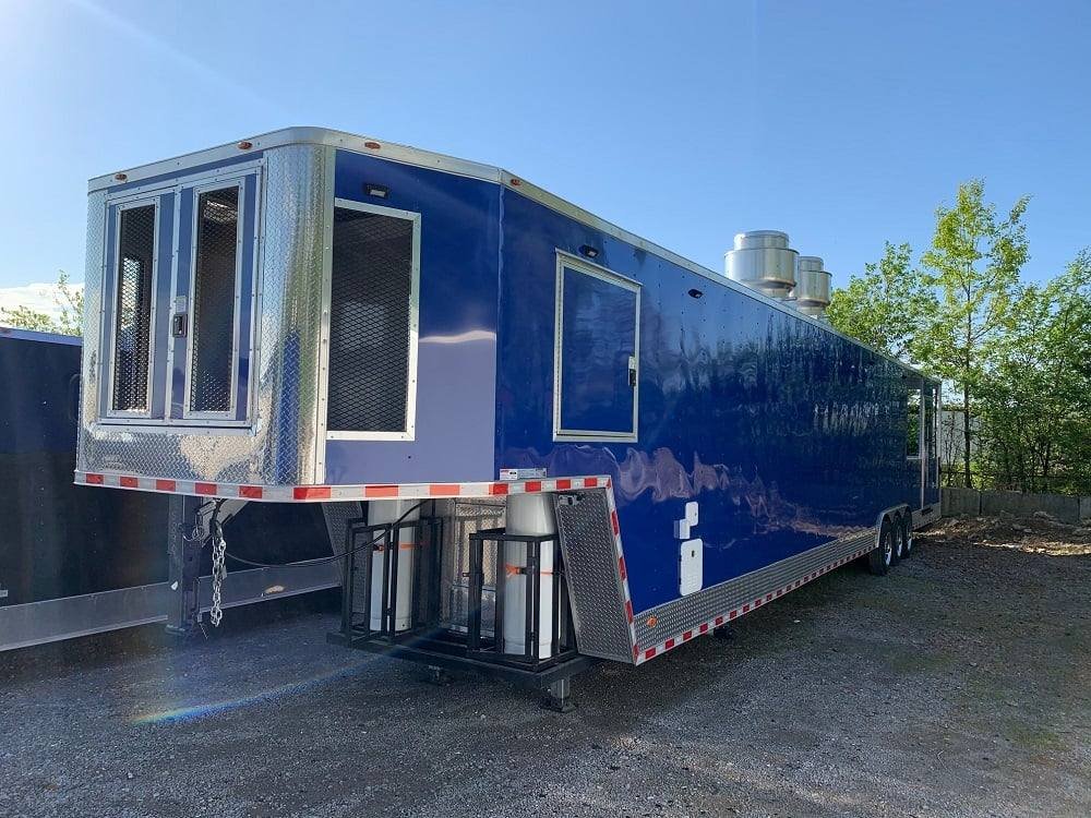8.5′ x 53′ Cobalt Blue Gooseneck Concession BBQ Food Trailer with Appliances — photo 3