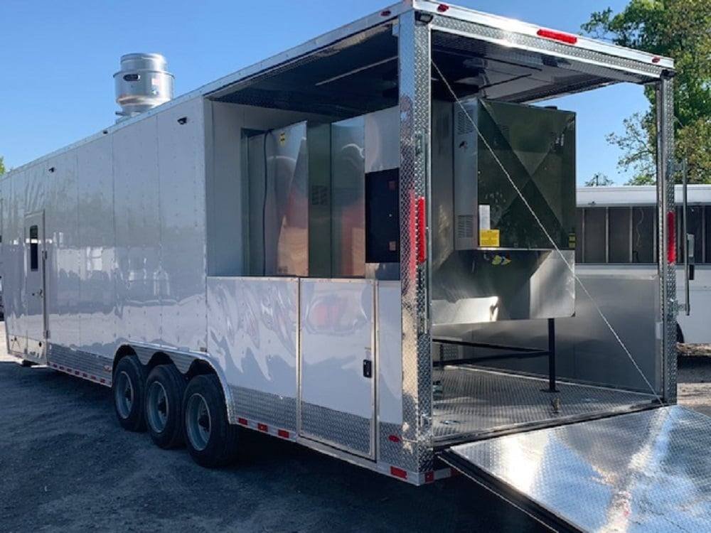 8.5′ x 40′ White BBQ Gooseneck Concession Food Trailer with Appliances — photo 10