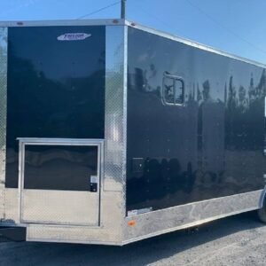 8.5' x 24' Black BBQ Porch Concession Food Trailer