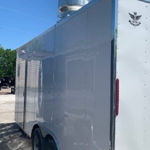 8.5 x 16 White Custom Trailer with 8-foot commercial grease hood - view 8