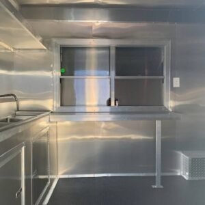 8.5 x 16 White Custom Trailer with 8-foot commercial grease hood - view 4