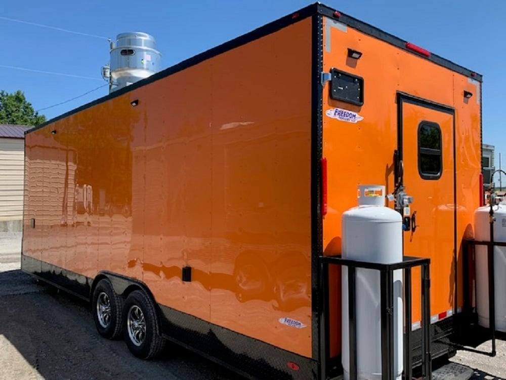 8.5′ x 24′ Orange Concession Food Trailer with Restroom — photo 9