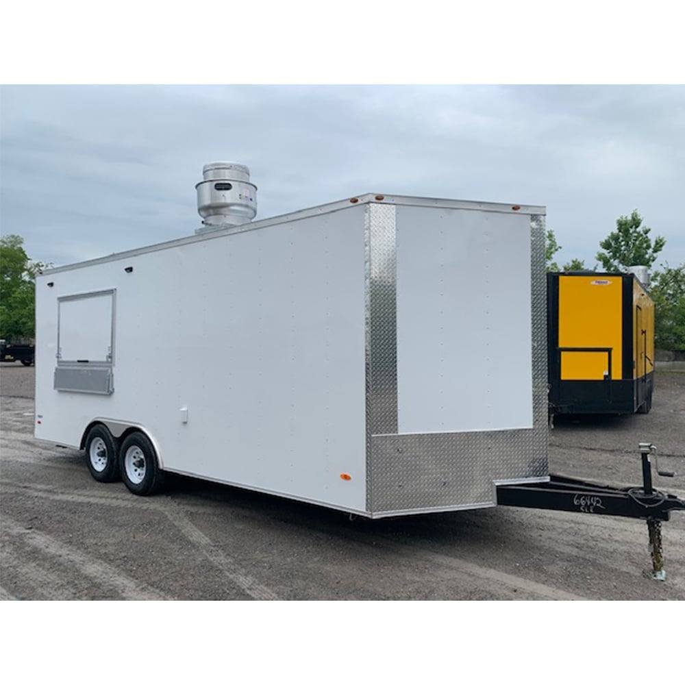 8.5′ x 20′ White V-Nose Concession Food Trailer — photo 5