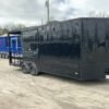 8.5 x 20 Black Grill Trailer with double-I-beam porch and three-compartment sink