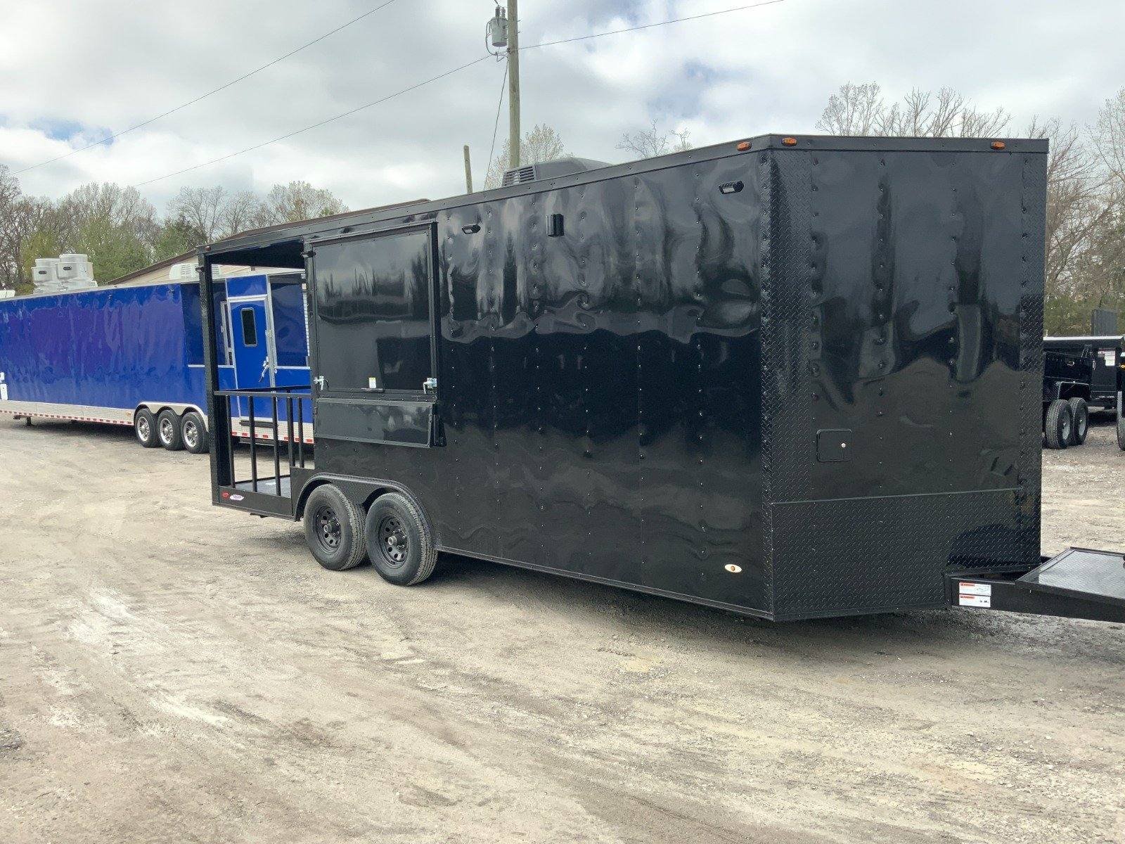 Concession Trailer 8.5′ X 20′ Black BBQ Food Event Catering