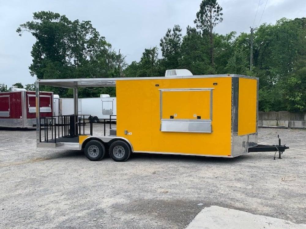 8.5′ x 22′ Penske Yellow BBQ Vending Concession Food Trailer — photo 13