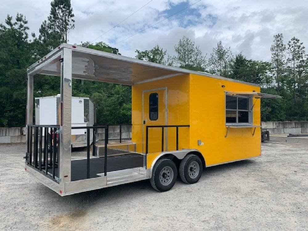 8.5′ x 22′ Penske Yellow BBQ Vending Concession Food Trailer — photo 9