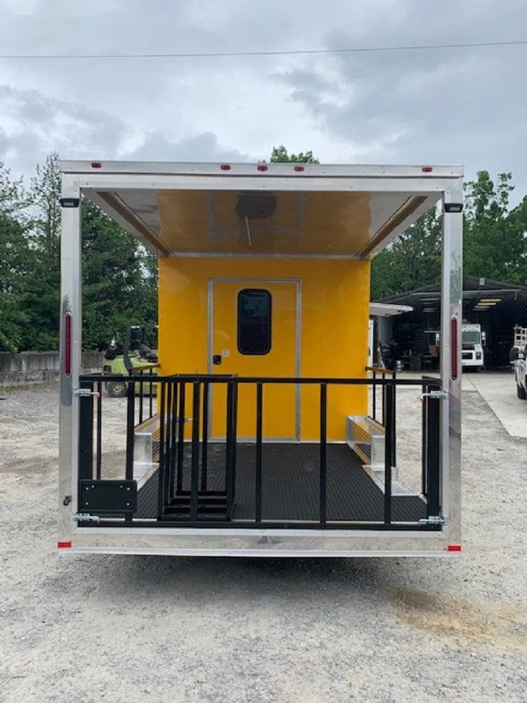 8.5′ x 22′ Penske Yellow BBQ Vending Concession Food Trailer — photo 8