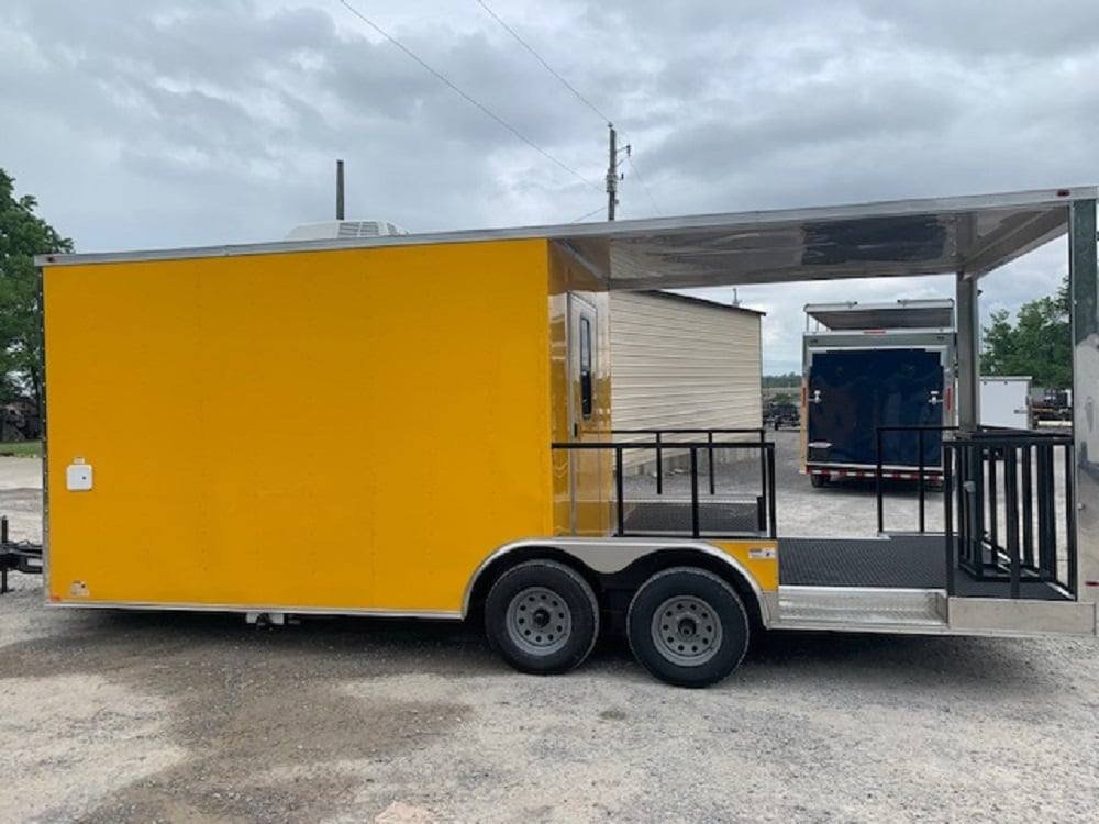 8.5′ x 22′ Penske Yellow BBQ Vending Concession Food Trailer — photo 6