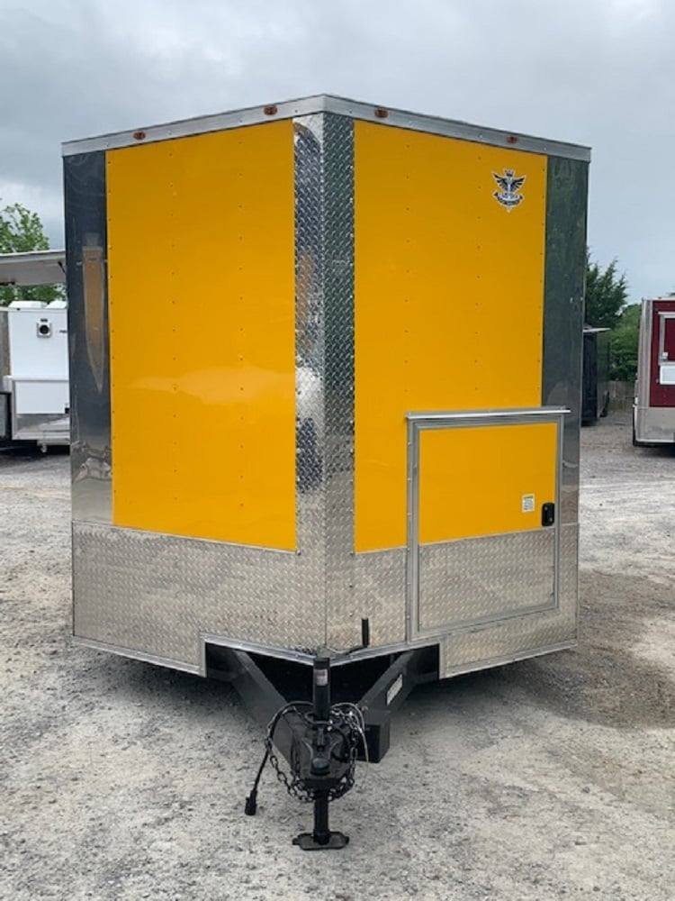 8.5′ x 22′ Penske Yellow BBQ Vending Concession Food Trailer — photo 4