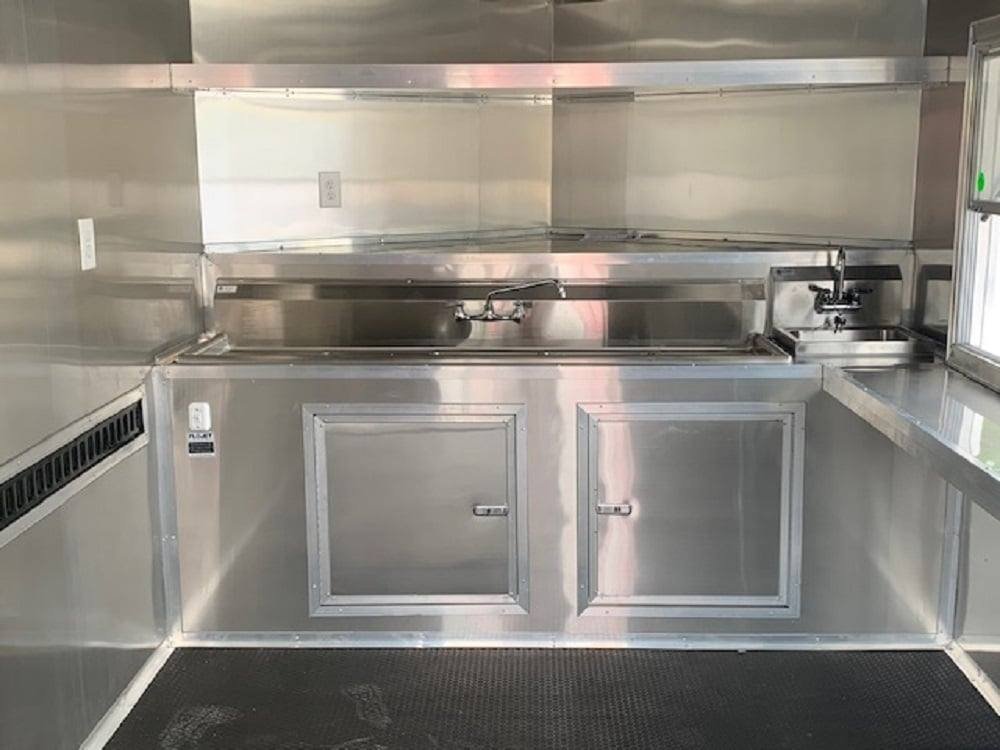 8.5′ x 22′ Penske Yellow BBQ Vending Concession Food Trailer — photo 2