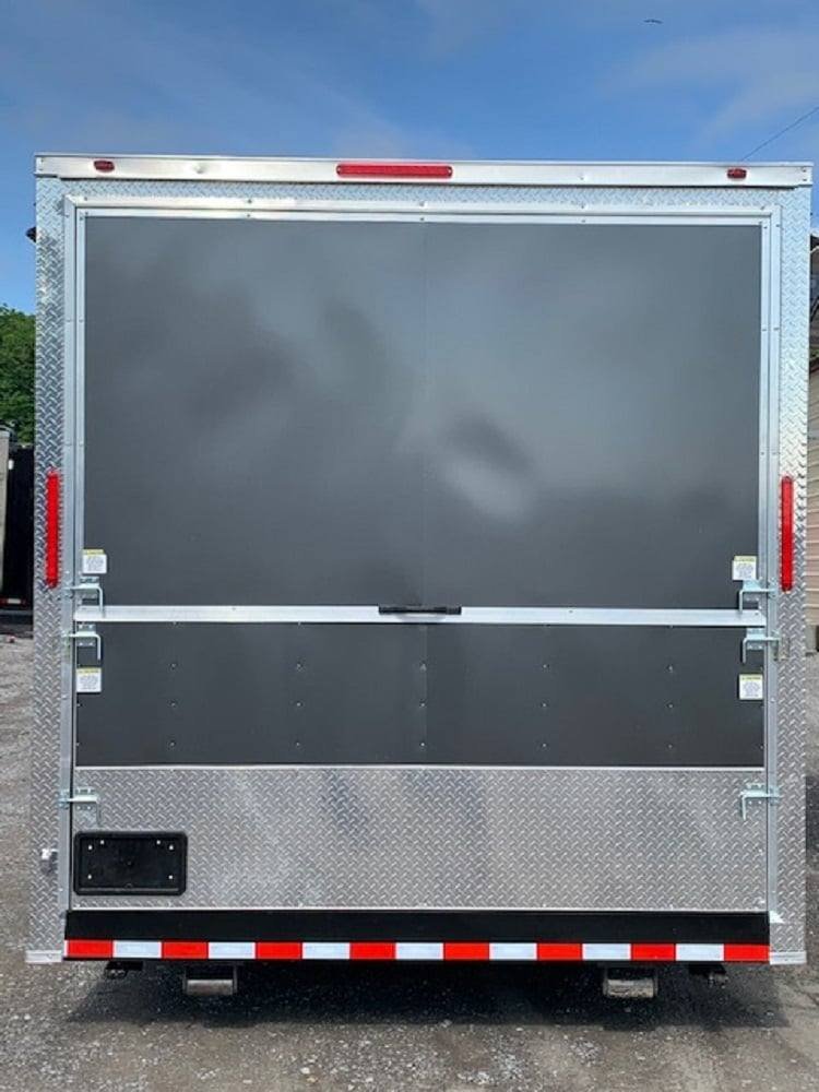 8.5×16 Med Charcoal Grey Porch Style Concession Food Trailer — photo 4