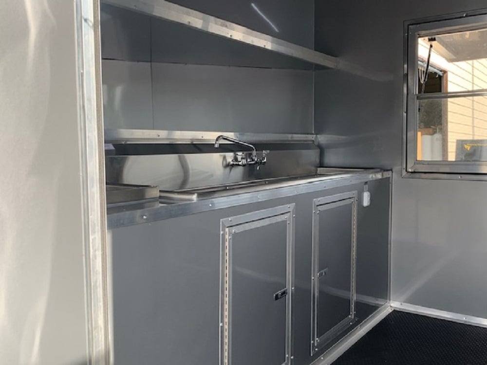 8.5×16 Med Charcoal Grey Porch Style Concession Food Trailer — photo 8