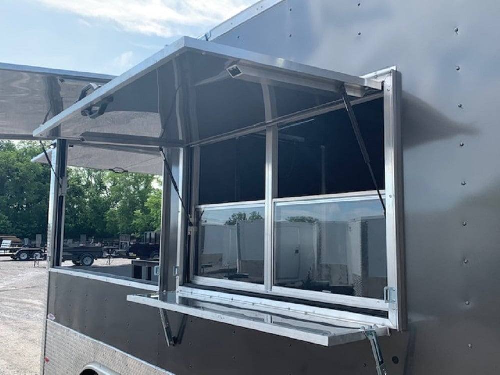 8.5×16 Med Charcoal Grey Porch Style Concession Food Trailer — photo 7