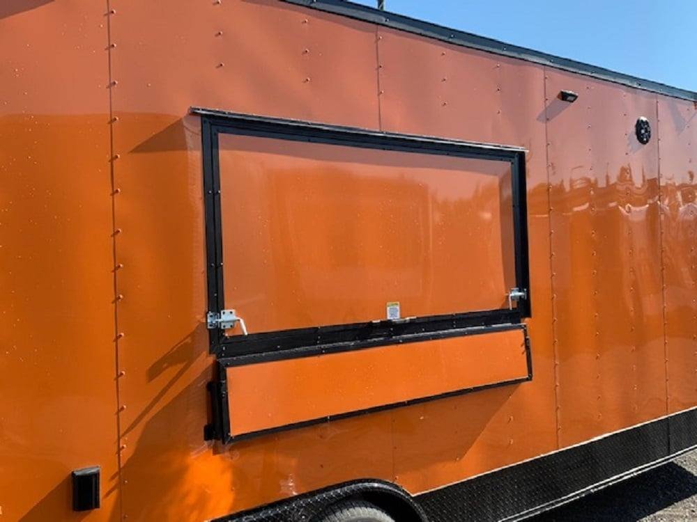 8.5′ x 24′ Orange Concession Food Trailer with Restroom and Appliances — photo 10