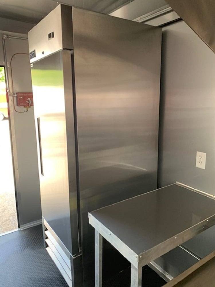 8.5′ x 24′ Orange Concession Food Trailer with Restroom and Appliances — photo 4