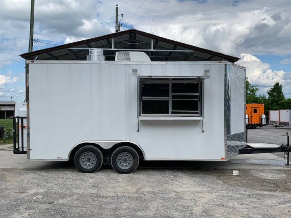 8.5′ x 16′ White Concession Food Trailer With Appliances — photo 2