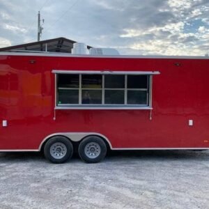 8.5' x 20' Victory Red Food Vending Concession Trailer with Restroom