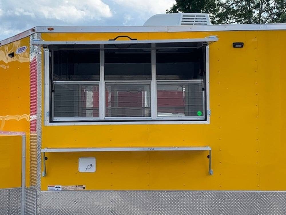 8.5′ x 24′ Penske Yellow Concession Food Trailer with Restroom — photo 13