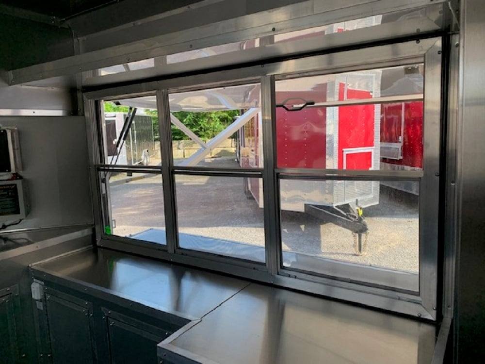 8.5′ x 24′ Penske Yellow Concession Food Trailer with Restroom — photo 5