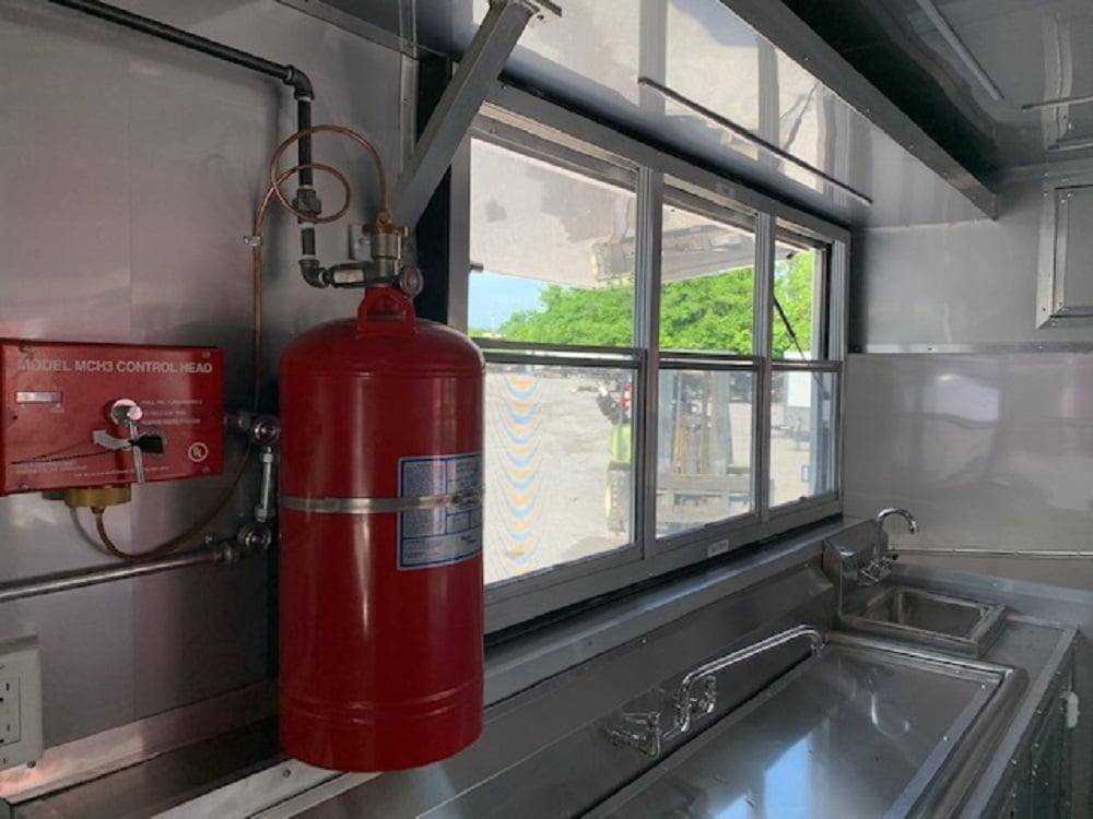 8.5′ x 24′ Penske Yellow Concession Food Trailer with Restroom — photo 11