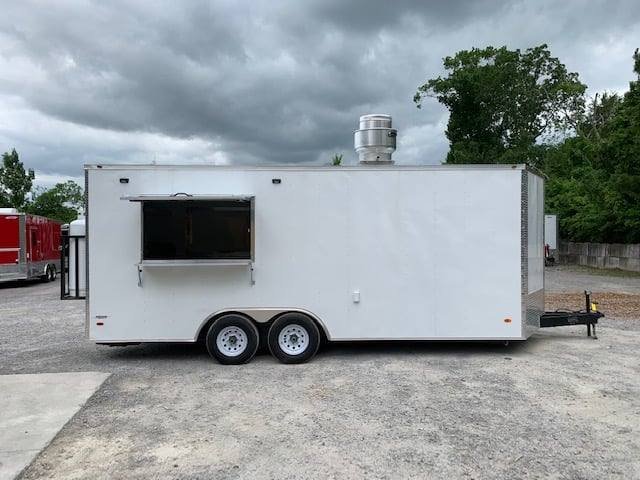 8.5′ x 20′ White V-Nose Concession Food Trailer with Appliances — photo 9